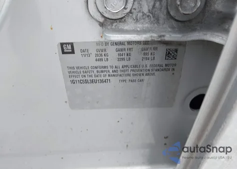 2014 Chevrolet Malibu 1Lt из США, поврежденный, VIN 1G11C5SL3EU136471